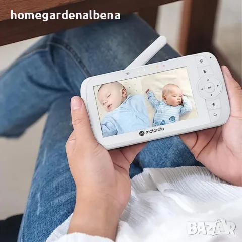Видео бебефон Motorola с 2 камери, 5″ цветен дисплей и нощно виждане, бял, снимка 4 - Бебефони - 56556586