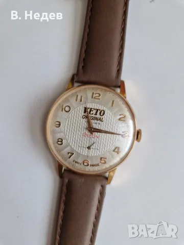 VETO Original, 17 rubis, cal. L3160, case 36mm, Au 10, "SWISS MADE" - златни обемни букви! ТОП!