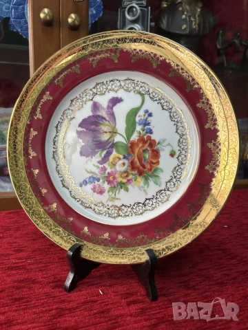 Прекрасна винтидж декоративна чиния Gloria Fine Porcelain Bavaria - 26 см