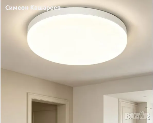 Кръгла LED плафониера, 22 см, Бяла