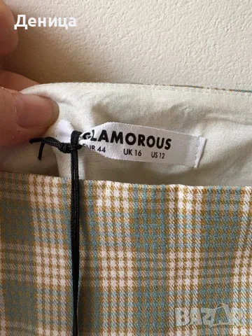 Glamorous Нова карирана кроп блуза (Размер 44 / XL), снимка 2 - Корсети, бюстиета, топове - 56682004