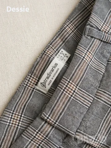 Стилен нов кариран панталон Stradivarius , снимка 3 - Панталони - 56611509