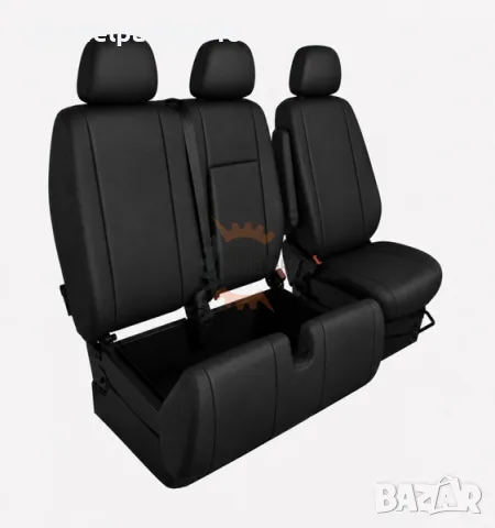 Тапицерия 2+1 за VW Crafter, Mercedes Sprinter W906 (2006–2018) – еко кожа, черна, 8 части
