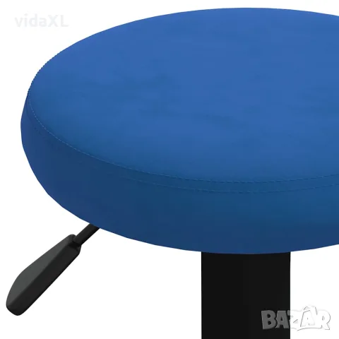 vidaXL Бар табуретки, 2 бр, сини, кадифе, снимка 6 - Столове - 56147003