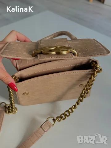 Бежаво кафява чанта Zara, снимка 4 - Чанти - 56598811