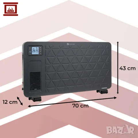 Електрически конвектор 2300 W с WiFi управление, LCD дисплей, дистанционно и 3 режима на отопление, 