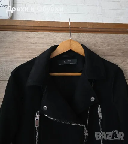 Черно късо яке Zara, снимка 4 - Якета - 56600770