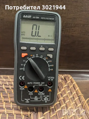 Цифров мултиметър AXIOMET AX-594 – НОВ, USB, LCD, пълен комплект