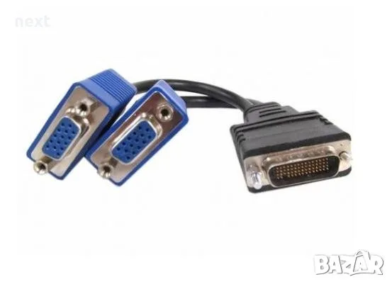 Адаптер Преходник DELL DMS 59 към 2x VGA Female (женско) за Matrox Qid, nVidia Quadro, PNY Quadro