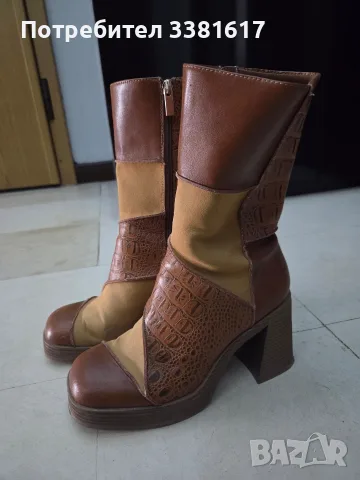 Дамски боти Bershka patchwork y2k, снимка 4 - Дамски боти - 56737674