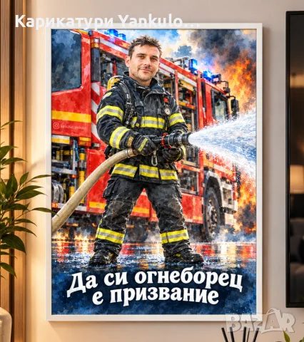Карикатура за пожарникар🎁🚒