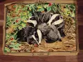Завършен английски гоблен Язовци , снимка 1