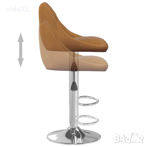 vidaXL Бар табуретки, 2 бр, кафяви, кадифе, снимка 8 - Столове - 56147140