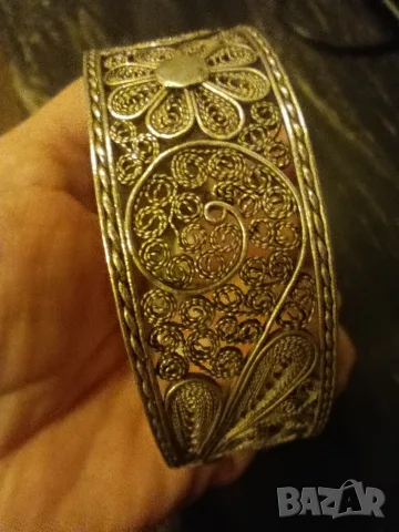 Сребърна гривна филигран , снимка 3 - Гривни - 56618102