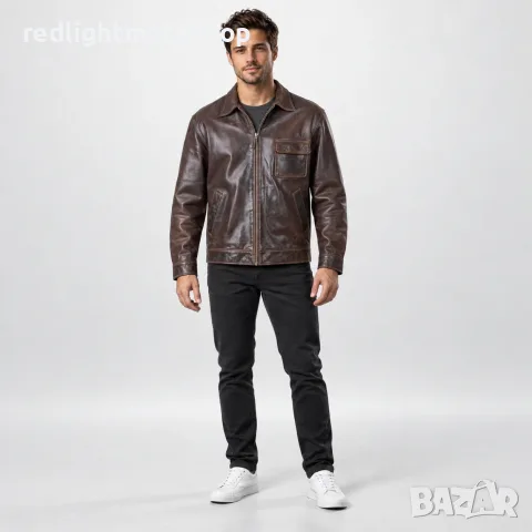 HOME BOY Мъжко кожено яке Винтидж L, снимка 3 - Аксесоари и консумативи - 56590106
