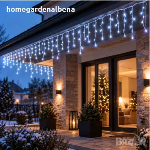Коледни LED лампички „Ледени висулки“ – 26,5 м, 500 LED