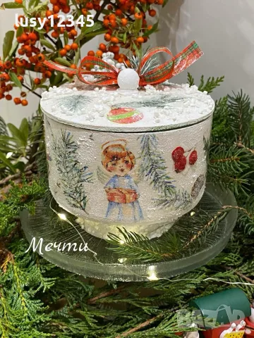 Кръгли, коледни кутийки🎄, снимка 8 - Коледни подаръци - 56700382