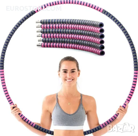 Фитнес обръч Hula Hoop TBoonor, с опция за регулиране на теглото, сърцевина от стомана, 85 см