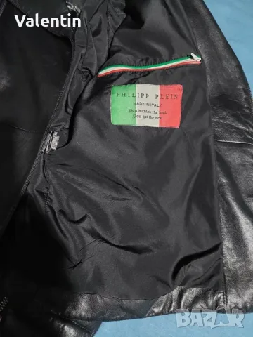 Philipp Plein черно кожено яке BIKER, снимка 6 - Якета - 56584869