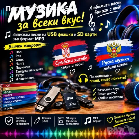 Флашки с музика/ Качване на музика на флашка ТОП ЦЕНА