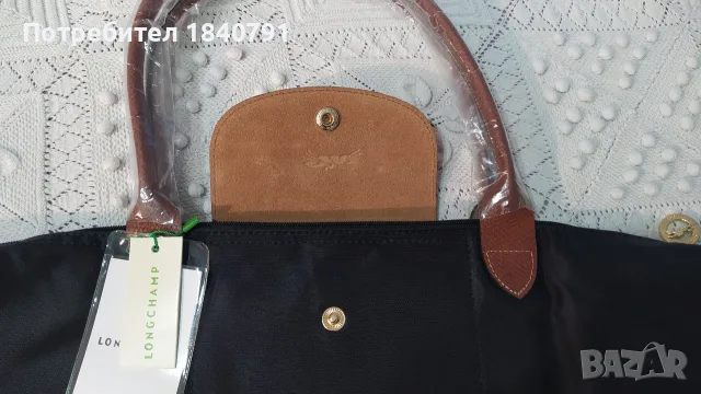 НОВА Longchamp – класическа, черна, L, дълги дръжки, снимка 6 - Чанти - 56605262