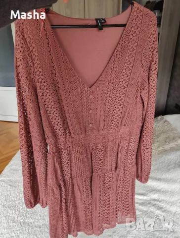 Рокла Vero Moda пепел от рози M, снимка 3 - Рокли - 56580171