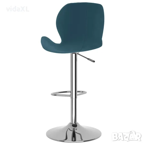 vidaXL Бар табуретки, 2 бр, сини, кадифе, снимка 5 - Столове - 56147002