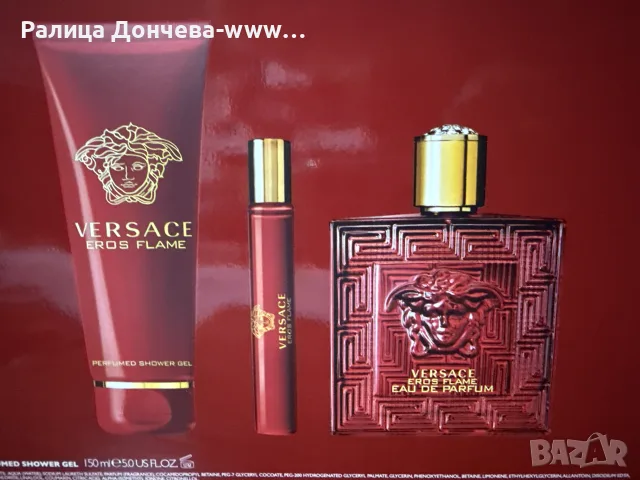 Versace Eros Flame – мъжки подаръчен комплект, парфюмна вода 100 мл. + 10 мл. и душ гел 150 мл.