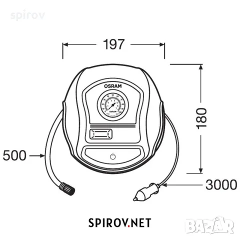 Компресор OSRAM TYREinflate 200 6.9bar 12v, снимка 4 - Аксесоари и консумативи - 55745348