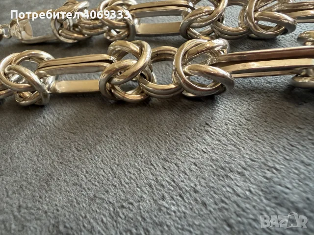 Сребърен масивен ланец 105гр 925проба 62см, снимка 7 - Колиета, медальони, синджири - 56585469