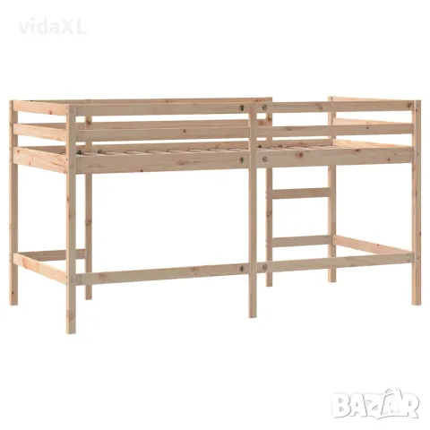 vidaXL Детско високо легло със стълба, 80x200 см, бор масив
