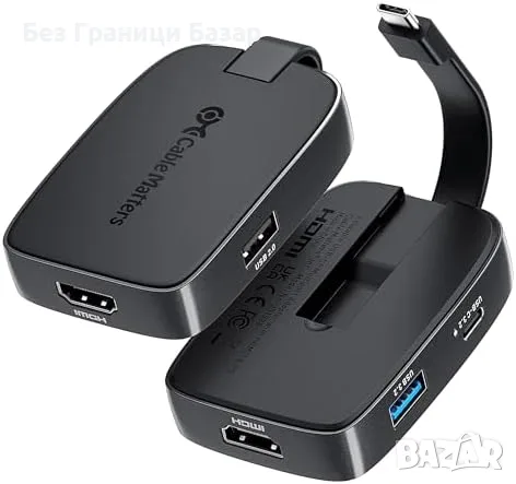 Нов Преносим USB C Хъб HDMI 4K 60Hz PD 100W зареждане Аксесоар PC лаптоп връзка