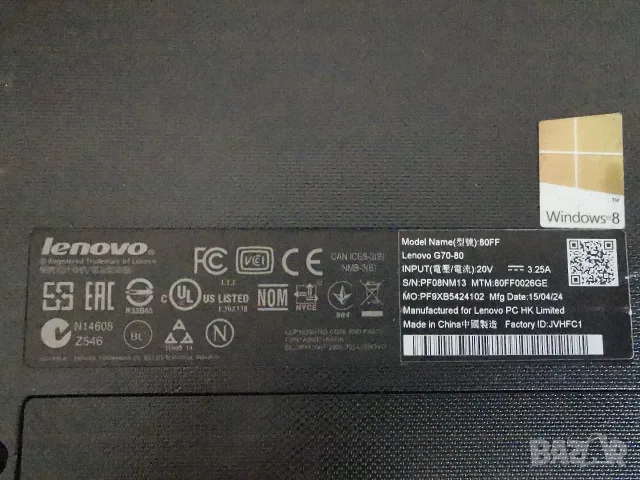 Лаптоп Lenovo G70-80 17,3", снимка 4 - Лаптопи за игри - 56612817