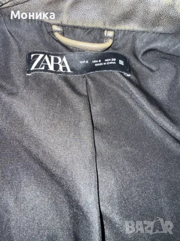 Кожено яке Zara, снимка 3 - Якета - 56555670