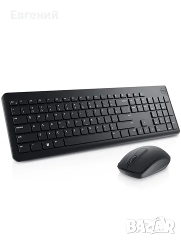 Комплект клавиатура + безжична мишка Dell KM3322W, US International Layout, Черен
