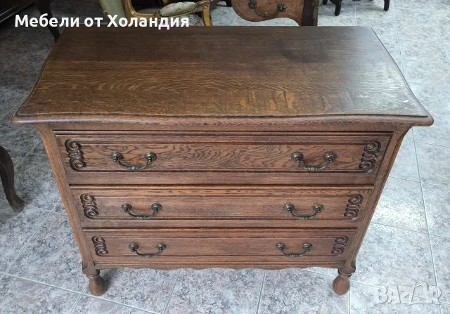Дъбов скрин с 3 чекмеджета, снимка 2 - Скринове - 56725183