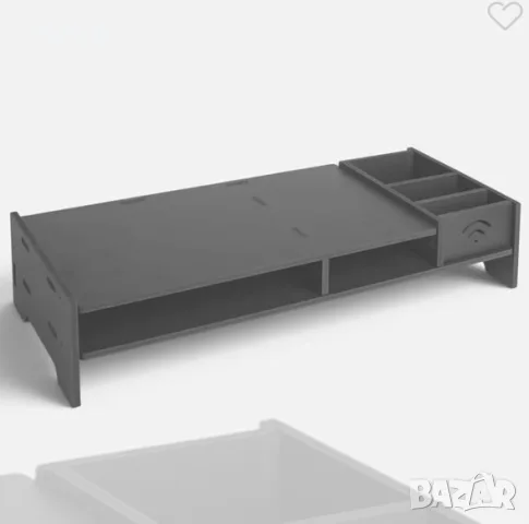 Черна настолна поставка за монитор 49x20,5x10 см