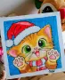 Картина коледно коте , снимка 1