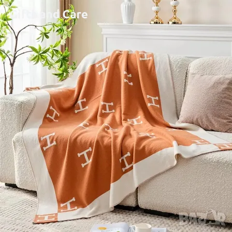 луксозно меко одеало Hermes, снимка 2 - Олекотени завивки и одеяла - 56557802