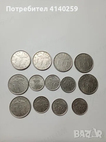 БЕЛГИЯ МОНЕТИ 1 ФРАНК 1922-1923 Г  