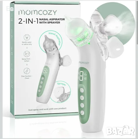Електрически бебешки назален аспиратор Momcozy BN007 със спрей за нос
4 регулируеми нива на засмуква