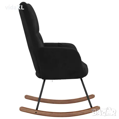 vidaXL Люлеещ стол, черен, кадифе, снимка 6 - Столове - 56146962