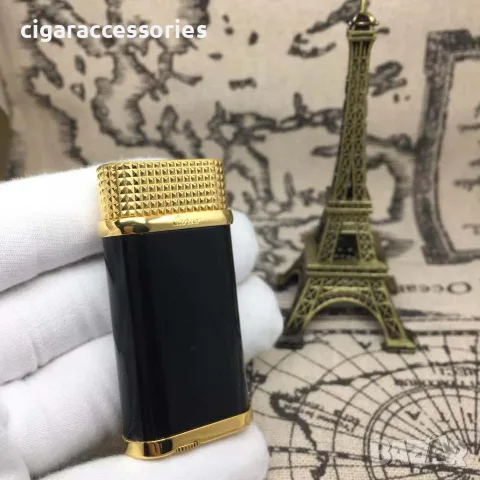 Запалка Cartier – черна със златисти детайли