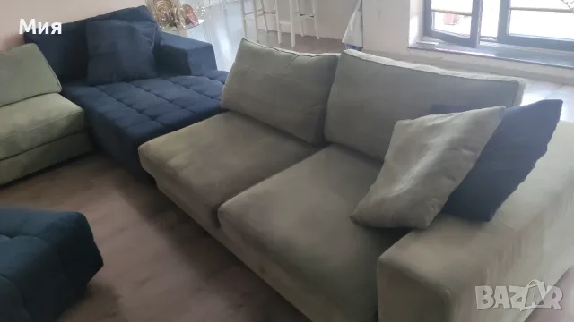Голям ъглов диван и табуретка, снимка 5 - Дивани и мека мебел - 56730120