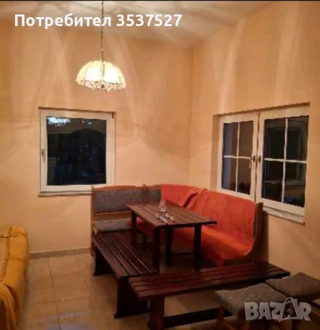 Дървена маса с две пейки, снимка 4 - Маси - 56695592