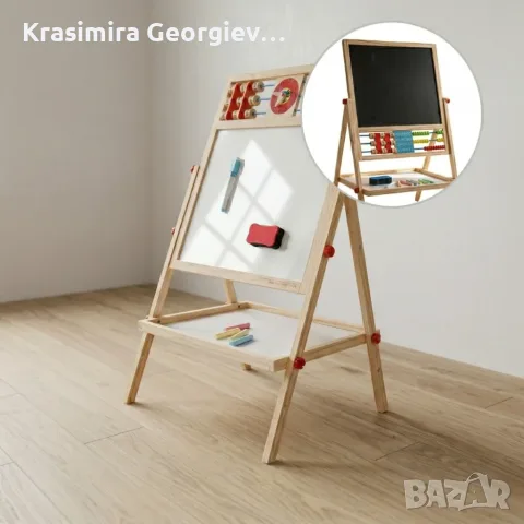 Мултифункционална образователна детска дъска с дървена рамка, снимка 10 - Образователни игри - 56642155