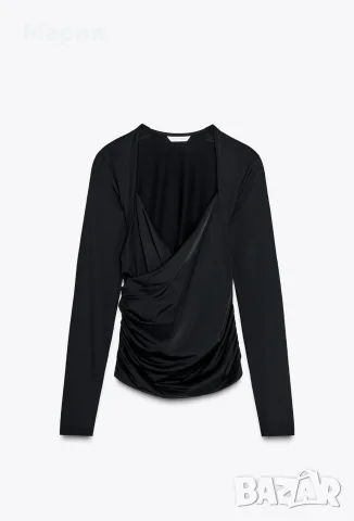 Zara черен топ размер XS, снимка 2 - Корсети, бюстиета, топове - 56645970