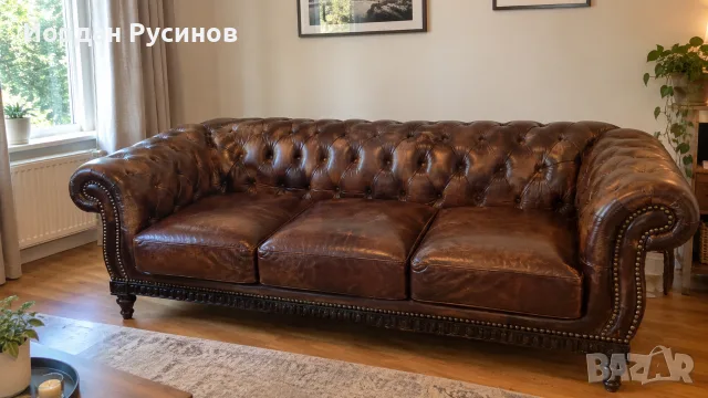 Луксозен кожен Chesterfield Честърфийлд диван Hancock & Moore – американска премиум изработка