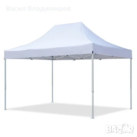 Градинска шатра 6м х 4.5м в зелен, червен, син и бял цвят