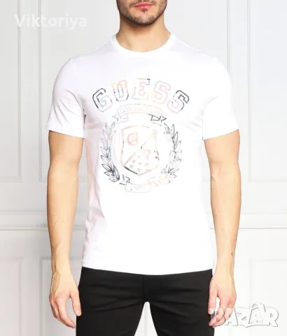 Мъжка тениска Guess с надпис, размер L